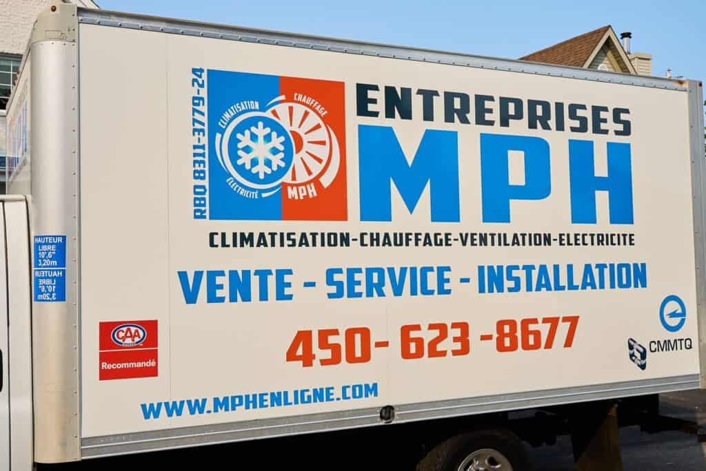 Camion de service des Entreprises MPH.
