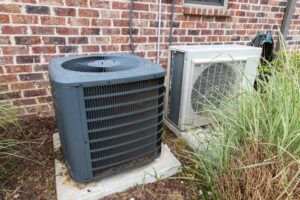 Exterior heat pump units.