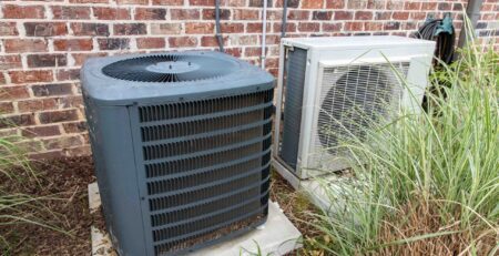 Exterior heat pump units.