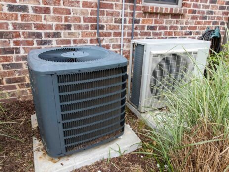 Exterior heat pump units.