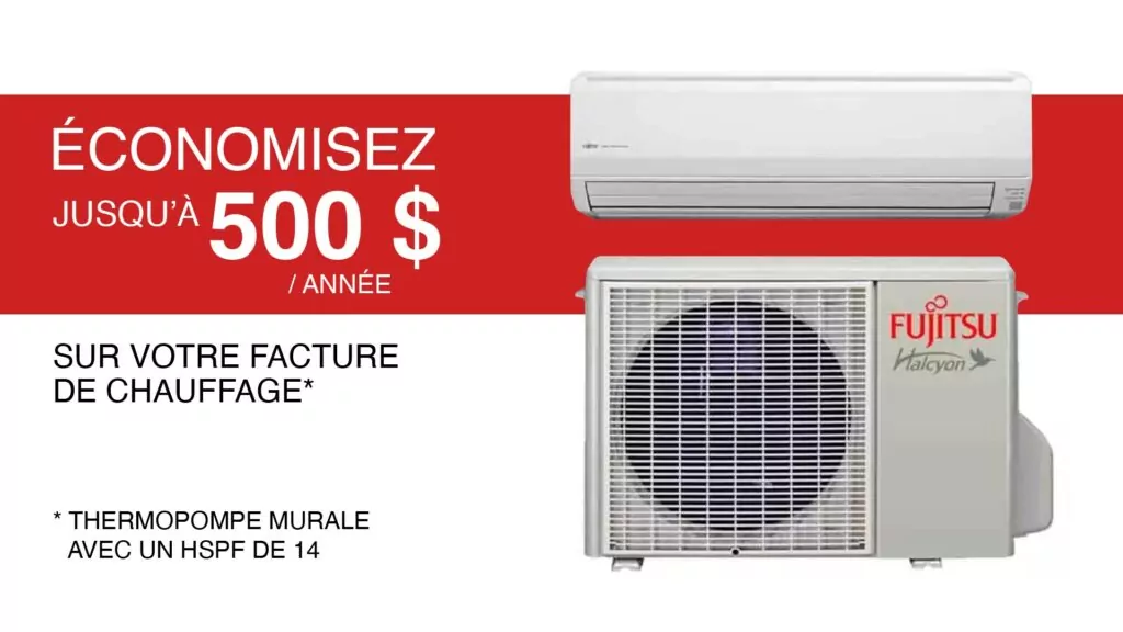 Économies jusqu'à 500 $ par année avec une thermopompe murale